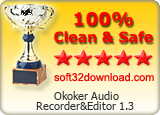 Okoker Audio Recorder&Editor 1.3 Clean & Safe award